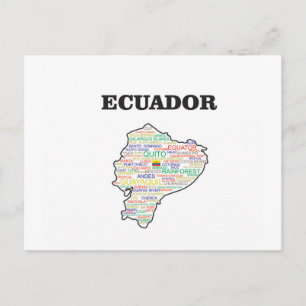 COLLAGE VOOR ECUADOR WORD BRIEFKAART