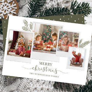 Collage voor prettige kerstfoto's feestdagenkaart