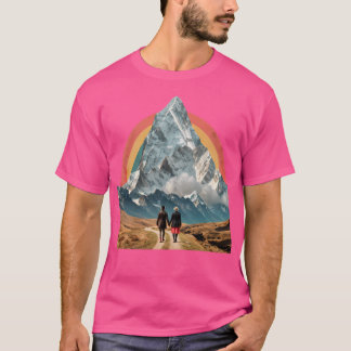 Collage Wall Art Design paar in de bergen T-shirt