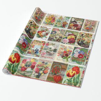 Collage Wrapppapier voor katalogus van bloemen Cadeaupapier