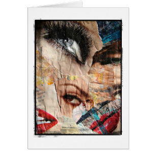 Collage Yeux et Lèvres Bordure Grunge, Toutes Occa