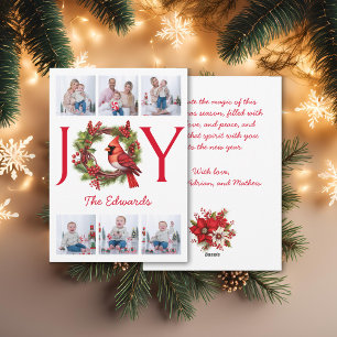Collage zes foto's Joy Christmas Feestdagenkaart