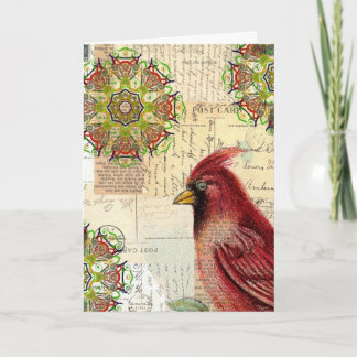 Collaged Old Letters and Briefkaarten with Bird