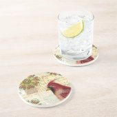 Collaged Old Papers and Cardinal Zandsteen Onderzetter (Zijkant)