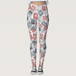 Collagepatroon met vintage-postzegels (1) leggings
