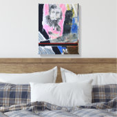 Collages Bruyants Artist's Book zit vast in het le Canvas Afdruk (Insitu (Slaapkamer))