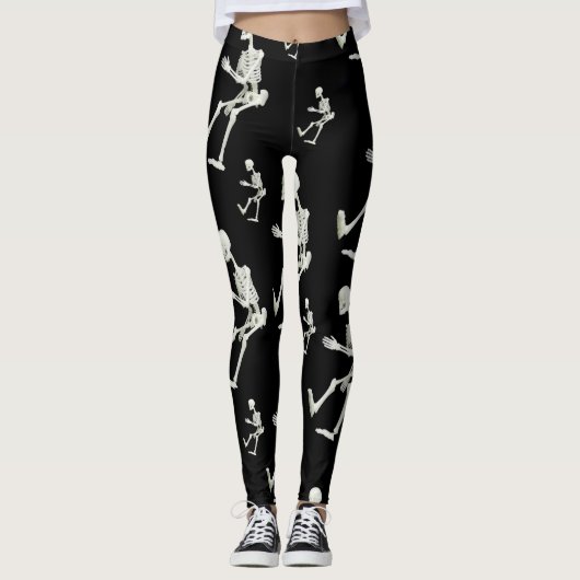 collant blanc squelette noir pour elle (Devant)