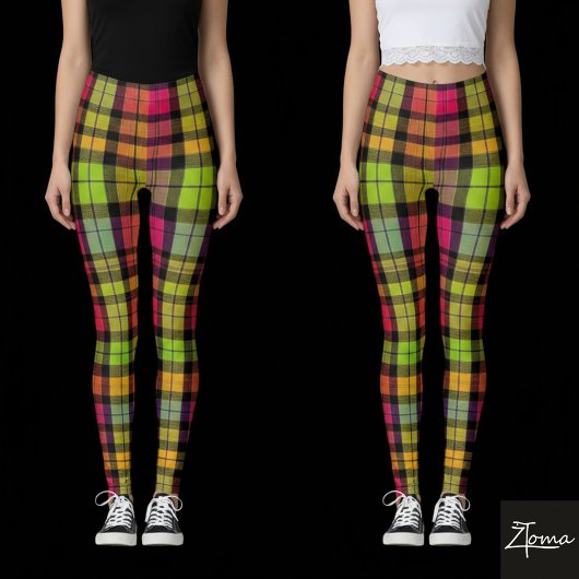 Collants à carreaux éclat de couleur