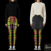 Collants à carreaux éclat de couleur