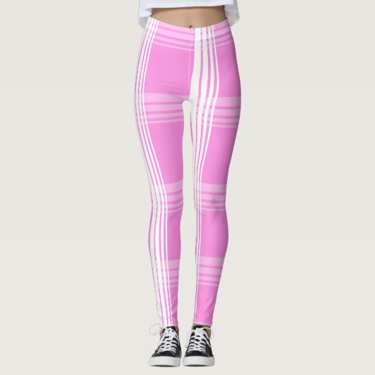 Collants à carreaux rose blanc (Devant)