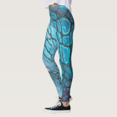 Collants à écailles de dragon turquoise (Gauche)