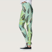 Collants à feuilles de fougère noire tropicale (Gauche)