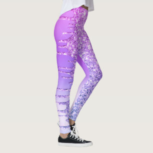 Collants à gouttes de paillettes violettes