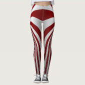 Collants à illusion d'optique rouge et blanc (Devant)
