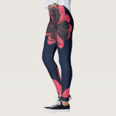 Collants à impression botanique florale rose et ma (Gauche)