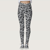 Collants à Imprimé Léopard Gris Argent Noir (Devant)
