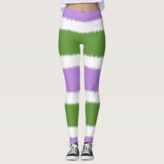 Collants à larges rayures du drapeau genderqueer (Devant)