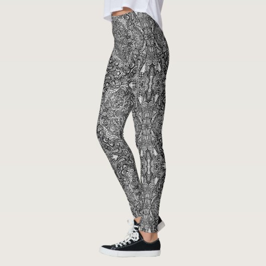 Collants à médaillon noir et blanc (Gauche)