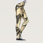 Collants à motif abstrait d'aile de papillon doré (Droite)