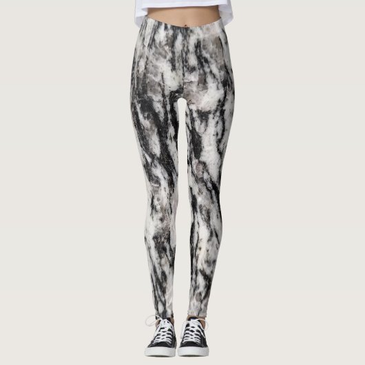 Collants à motif abstrait de taches blanches et no (Devant)