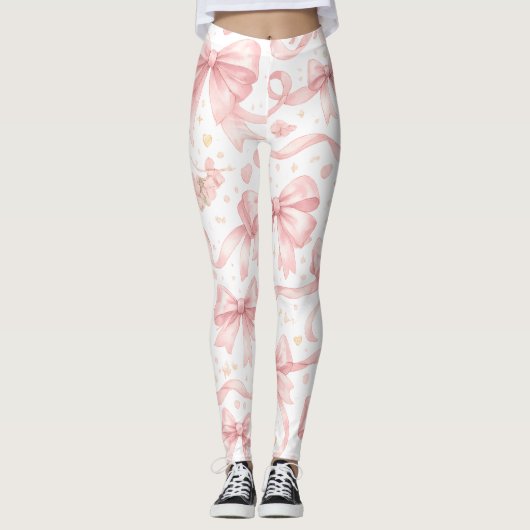Collants à motif de nœud rose (Devant)