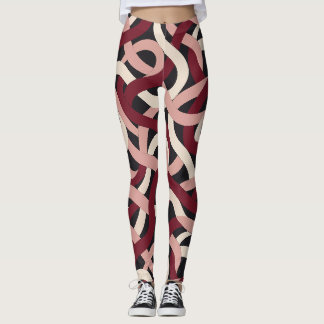 Collants à motif de ruban entrelacé Burgundy Blush