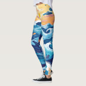 Collants à motif de vague de coucher de soleil océ (Gauche)