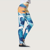Collants à motif de vague de coucher de soleil océ (Droite)