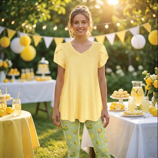 Collants à motif été citron