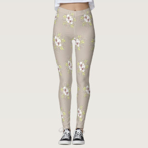 Collants à motif floral blanc