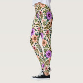 Collants à motif floral vibrant violet (Gauche)