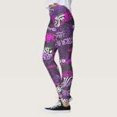 Collants à motif gribouillé violet (Gauche)
