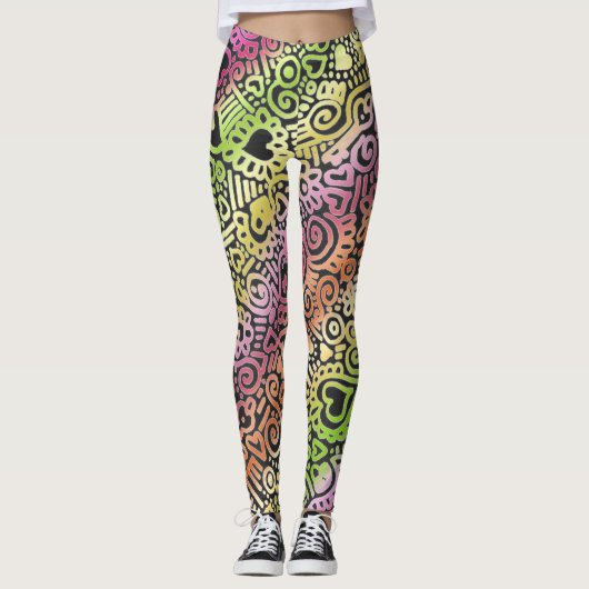 Collants à motif gribouillis (Devant)