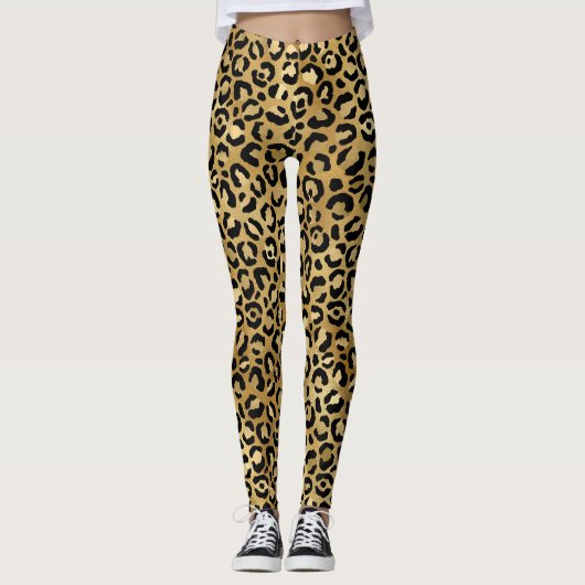 Collants à motif léopard doré (Devant)