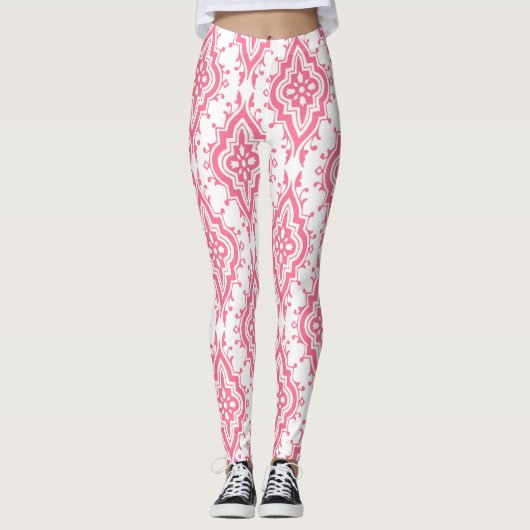 Collants à motif paisley rose (Devant)