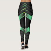 Collants à motif zigzag/chevron noir et vert (Dos)