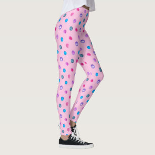 Collants à pois rose, bleu et violet