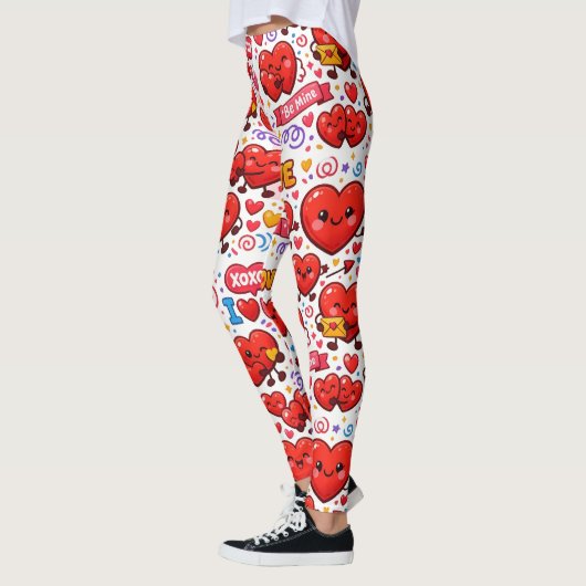Collants abstraits Cœurs rouges d'amour (Gauche)