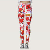 Collants abstraits Cœurs rouges d'amour (Devant)