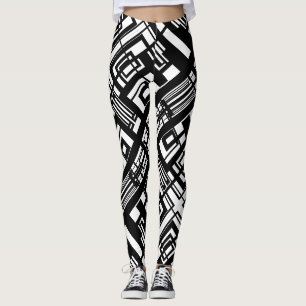 Collants abstraits noir et blanc