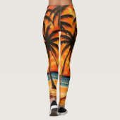 Collants Activewear Jaune Marron Paradis Tropical (Dos)