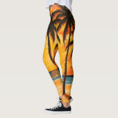 Collants Activewear Jaune Marron Paradis Tropical (Gauche)