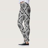 Collants amusants à cercles en zigzag noir et blan (Gauche)