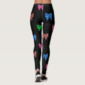 Collants amusants rose, rouge violet vert noeud (Dos)