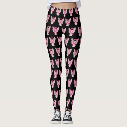 Collants Angel Ruban de Sensibilisation Rose Cance (Devant)