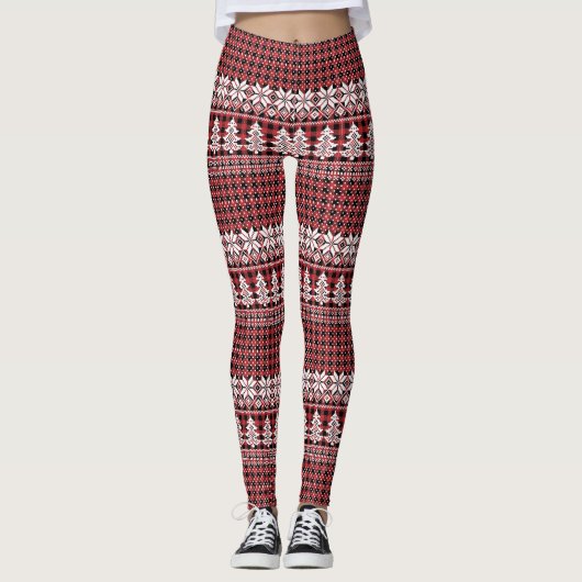 Collants Arbre Blanc et Flocon de Neige (Devant)