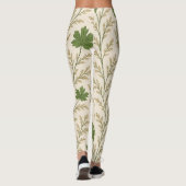 Collants aux feuilles vert foncé et crème (Dos)