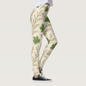 Collants aux feuilles vert foncé et crème (Droite)