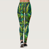 Collants avec des feuilles vertes vibrantes et col (Dos)