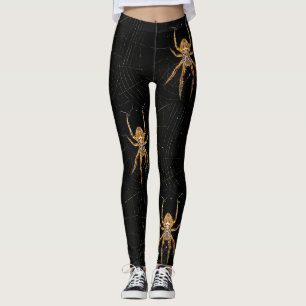 Collants avec impression d'araignée effrayante d'H